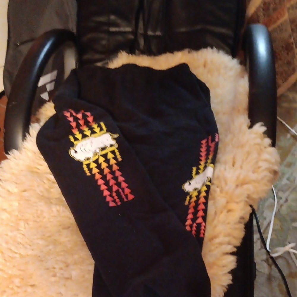Black SWEATS with Colorful Arrow Pattern & a BUFFALO